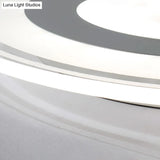 Simple Style Led Flush Mount Fixture In White With Acrylic Shade Circle Design 3 Color Light