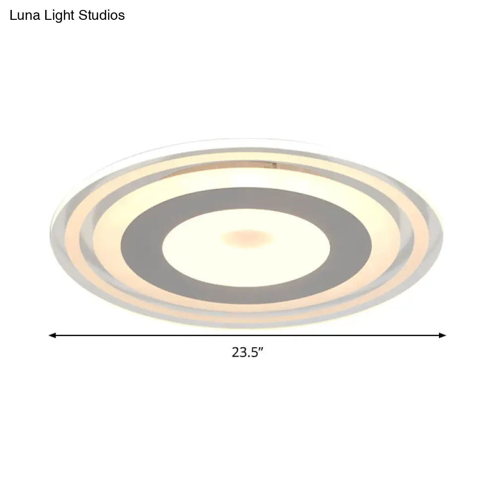 Simple Style Led Flush Mount Fixture In White With Acrylic Shade Circle Design 3 Color Light