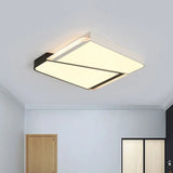 Simple Style White Led Flush Mount Light With Acrylic Shade - 18’/23.5’ For Bedroom In