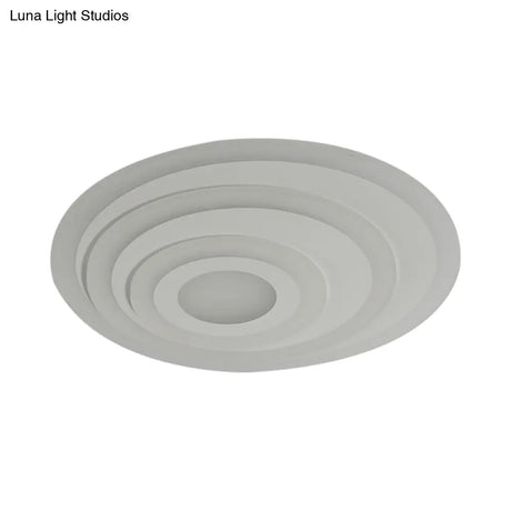 Simple White Led Flush Ceiling Light - 19.5’/31.5’/39’ Wide Warm/White