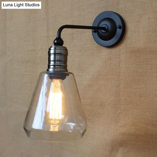 Simplicity 1-Light American Vintage Wall Lamp With Glass Shade
