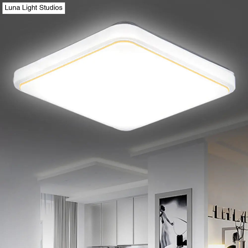 Simplicity Acrylic Ceiling Flush Mount Light For Living Room - Square Design