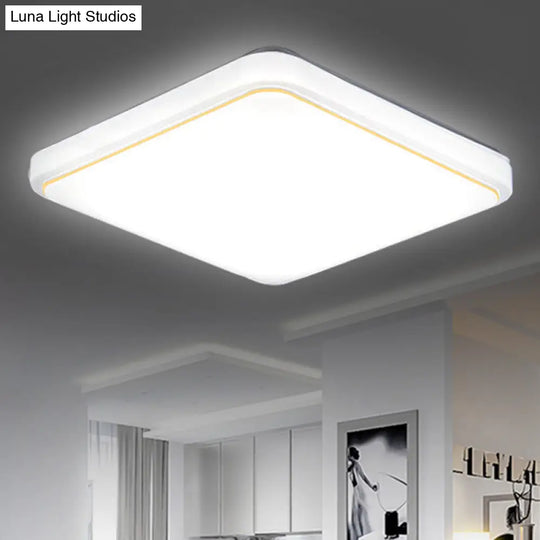 Simplicity Acrylic Ceiling Flush Mount Light For Living Room - Square Design