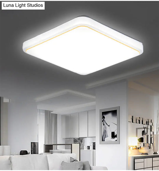 Simplicity Acrylic Ceiling Flush Mount Light For Living Room - Square Design