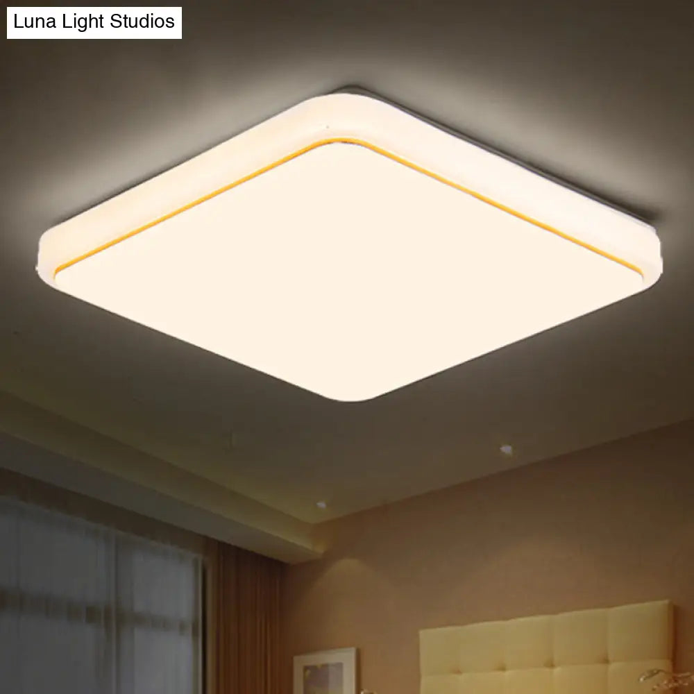 Simplicity Acrylic Ceiling Flush Mount Light For Living Room - Square Design