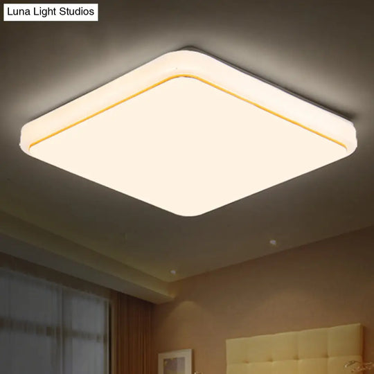 Simplicity Acrylic Ceiling Flush Mount Light For Living Room - Square Design