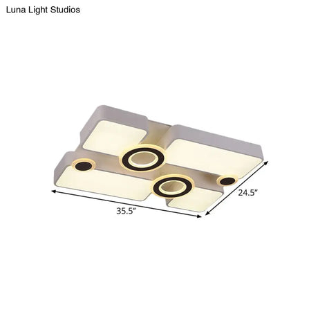 Simplicity Acrylic Led Ceiling Light - White 3 Color Options 24.5’/35.5’/43’ Sizes