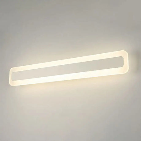 Simplicity Acrylic Led Vanity Light: Rectangular Wall Sconce For White Bathroom Lighting