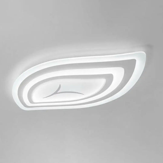 Simplicity Acrylic Living Room Led Flush Mount Ceiling Light In White / 14’