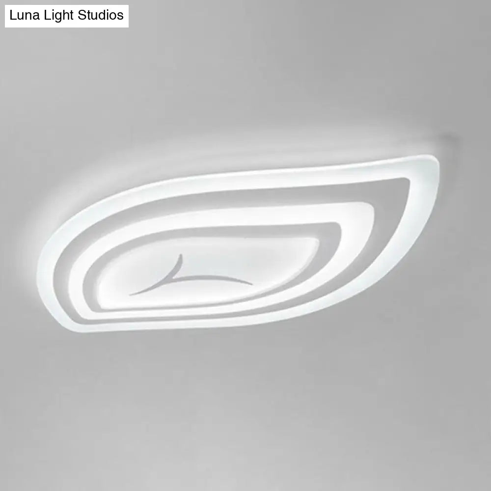 Simplicity Acrylic Living Room Led Flush Mount Ceiling Light In White / 14