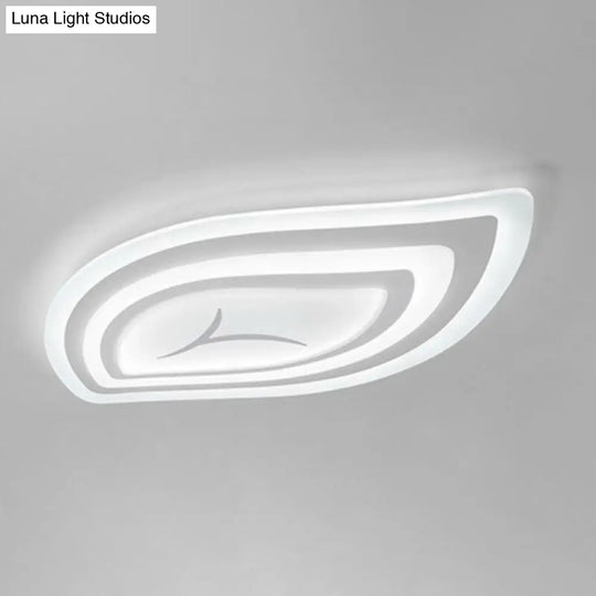 Simplicity Acrylic Living Room Led Flush Mount Ceiling Light In White / 14