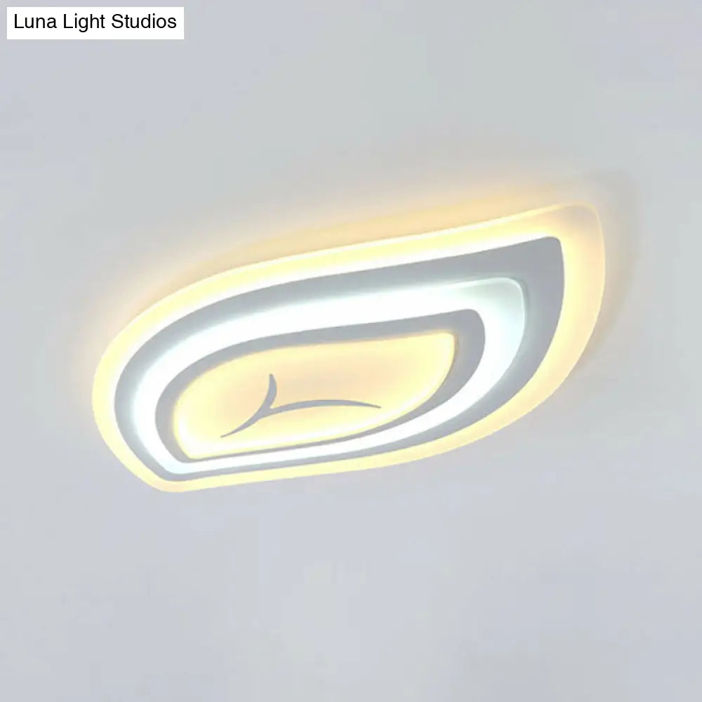 Simplicity Acrylic Living Room Led Flush Mount Ceiling Light In White / 14 Third Gear
