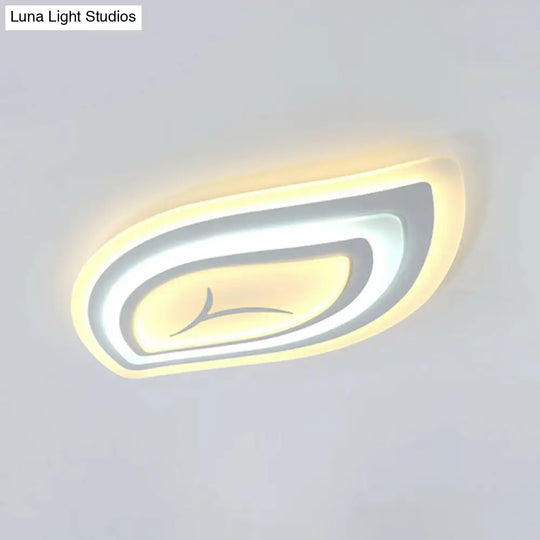 Simplicity Acrylic Living Room Led Flush Mount Ceiling Light In White / 14 Third Gear