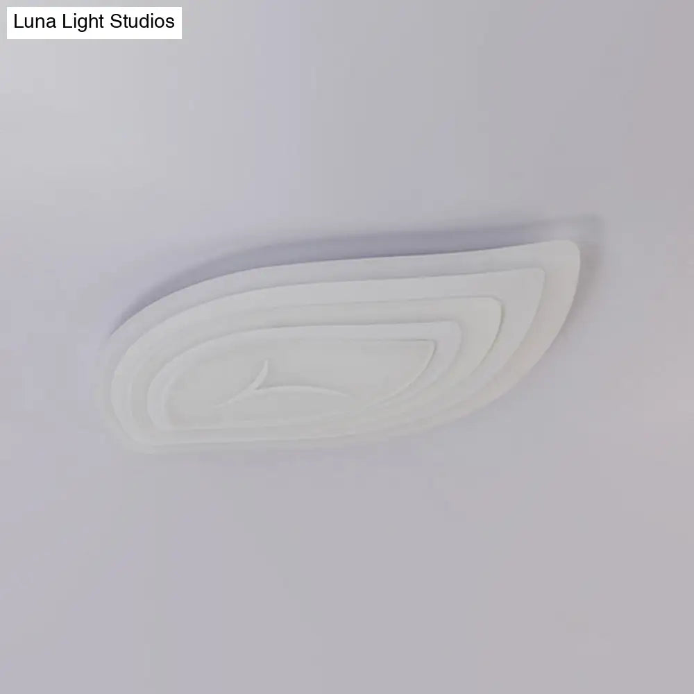 Simplicity Acrylic Living Room Led Flush Mount Ceiling Light In White