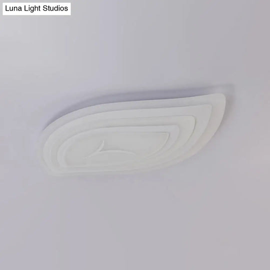 Simplicity Acrylic Living Room Led Flush Mount Ceiling Light In White