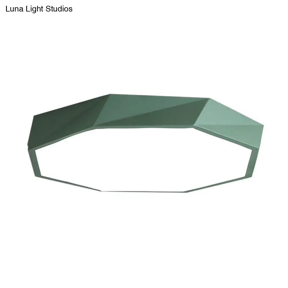 Simplicity Acrylic Octagonal Flush Ceiling Light - Led Mount Fixture For Bedrooms