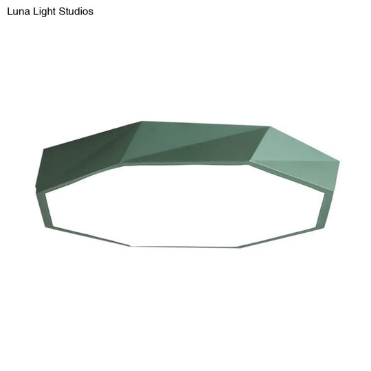 Simplicity Acrylic Octagonal Flush Ceiling Light - Led Mount Fixture For Bedrooms