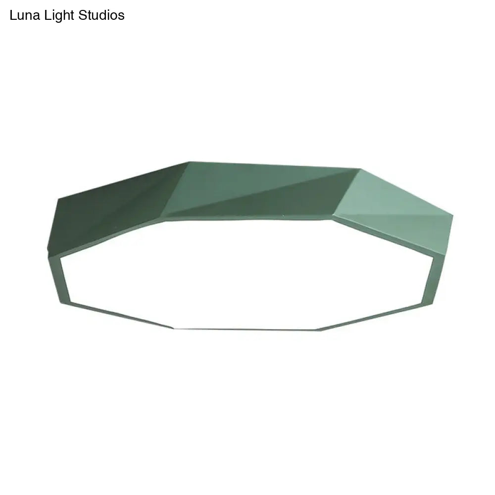 Simplicity Acrylic Octagonal Flush Ceiling Light - Led Mount Fixture For Bedrooms