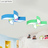 Simplicity Acrylic Pinwheel Led Nursery Ceiling Flush Mount Light