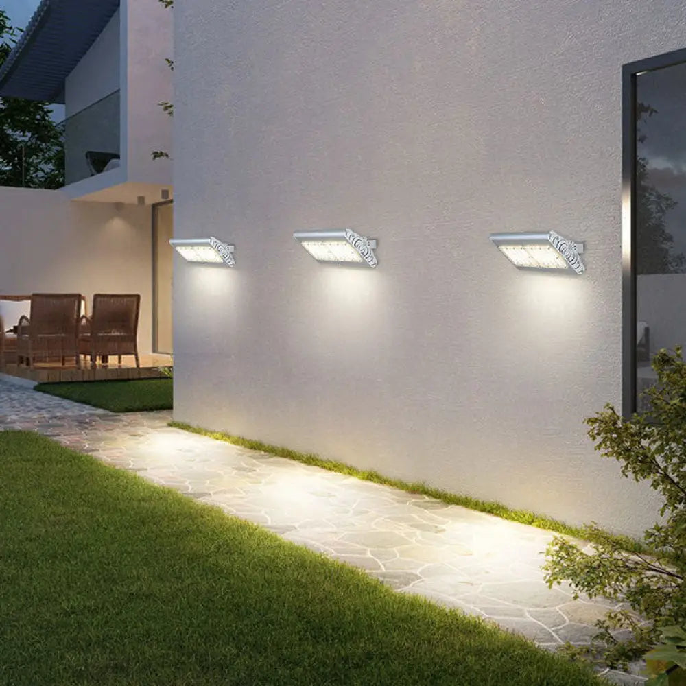 Simplicity Aluminum Led Spotlight Wall Sconce In Silver For Courtyard Lighting / B