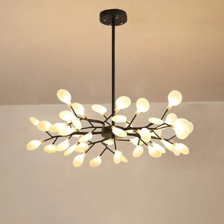 Simplicity Branch Firefly Led Pendant Light Fixture For Living Room 45 / Black A