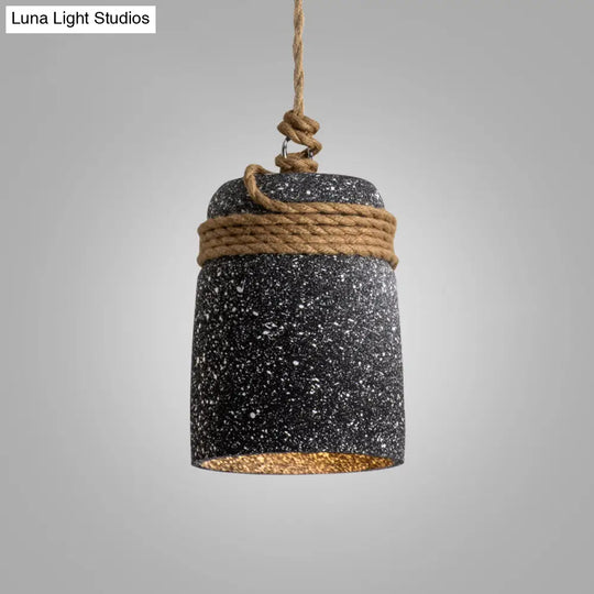 Simplicity Cement Pendant Light For Dining Room Ceiling With Bell Suspension Beige / A