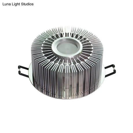 Simplicity Chrome Rgb Led Ceiling Flush Mount Lamp With Round Aluminum Shade