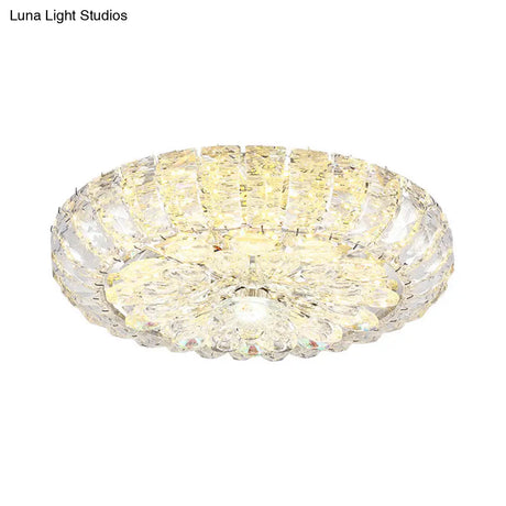 Simplicity Corridor Led Flushmount Ceiling Light With Clear Crystal Block Shade - 8’/12’ Options