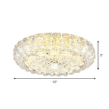 Simplicity Corridor Led Flushmount Ceiling Light With Clear Crystal Block Shade - 8/12 Options