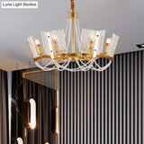 Simplicity Crystal Chandelier With Beaded Pendant - Brass Finish 6/8 Heads Ideal For Living Room