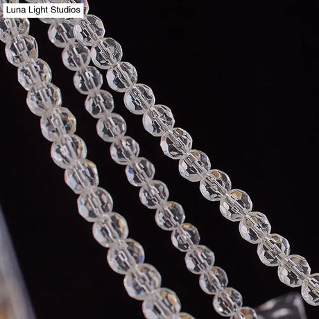 Simplicity Crystal Chandelier With Beaded Pendant - Brass Finish 6/8 Heads Ideal For Living Room