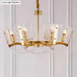 Simplicity Crystal Chandelier With Beaded Pendant - Brass Finish 6/8 Heads Ideal For Living Room