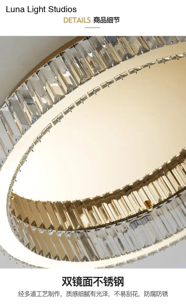 Simplicity Crystal Prism Led Brass Finish Ceiling Lamp - Flush Mount Lighting