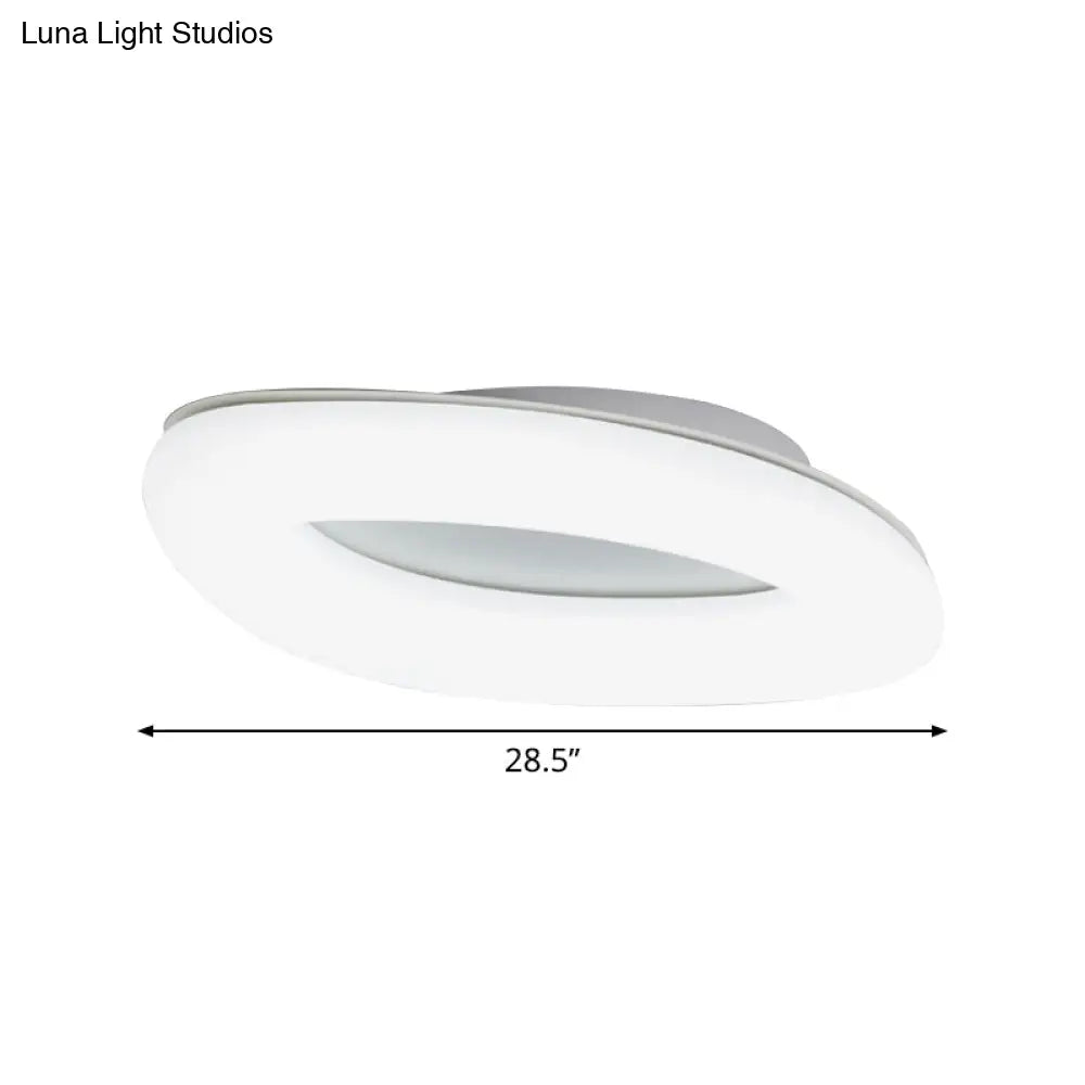 Simplicity Ellipse Flush Light: Acrylic Led Ceiling Lamp For Living Room White