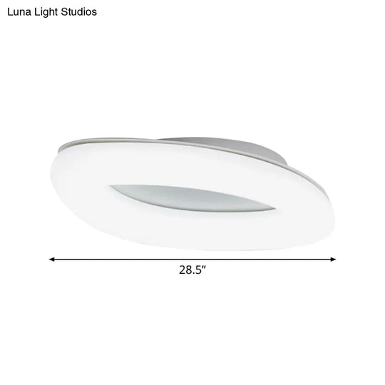 Simplicity Ellipse Flush Light: Acrylic Led Ceiling Lamp For Living Room White