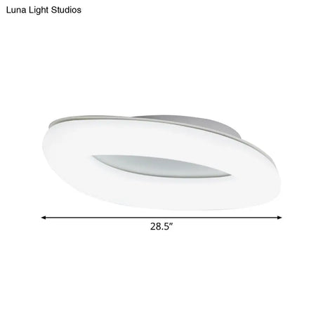 Simplicity Ellipse Flush Light: Acrylic Led Ceiling Lamp For Living Room White