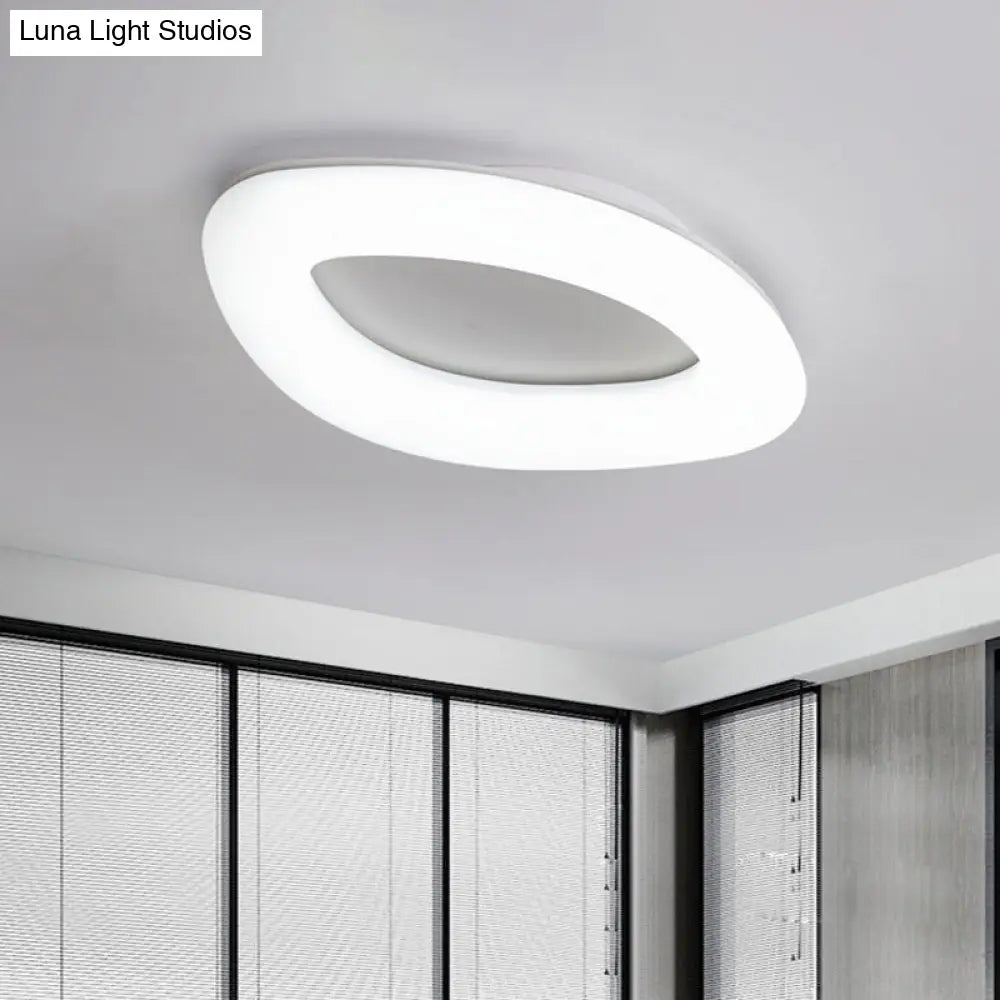 Simplicity Ellipse Flush Light: Acrylic Led Ceiling Lamp For Living Room White