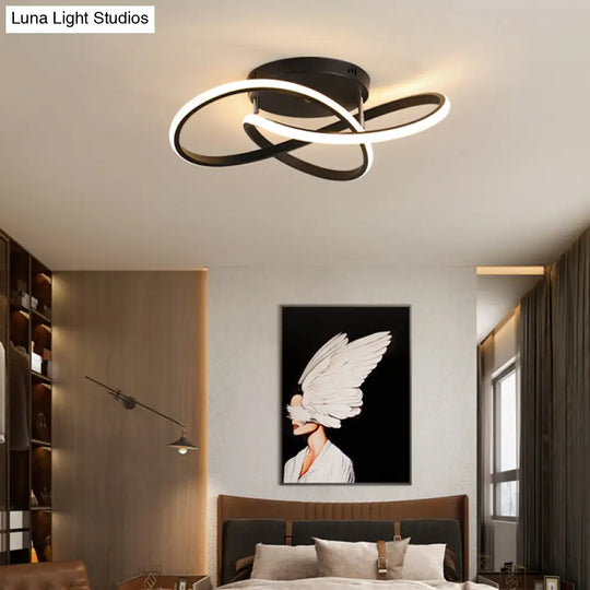 Simplicity Led Ceiling Lamp With Acrylic Strip Shade For Bedroom