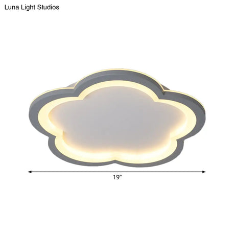 Simplicity Led Ceiling Light Fixture With Acrylic Diffuser- Flower Metal Flush In White/Warm