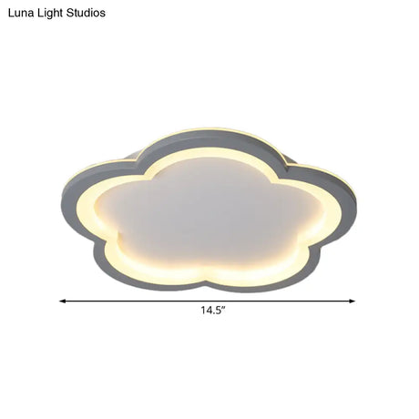 Simplicity Led Ceiling Light Fixture With Acrylic Diffuser- Flower Metal Flush In White/Warm