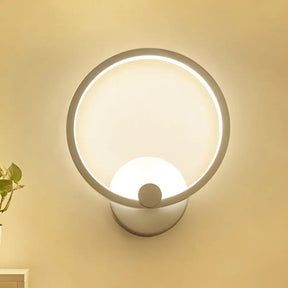 Simplicity Loop Sconce Light Acrylic Led - 8/12 Diameter Warm/White Bedroom Wall Lighting Fixture