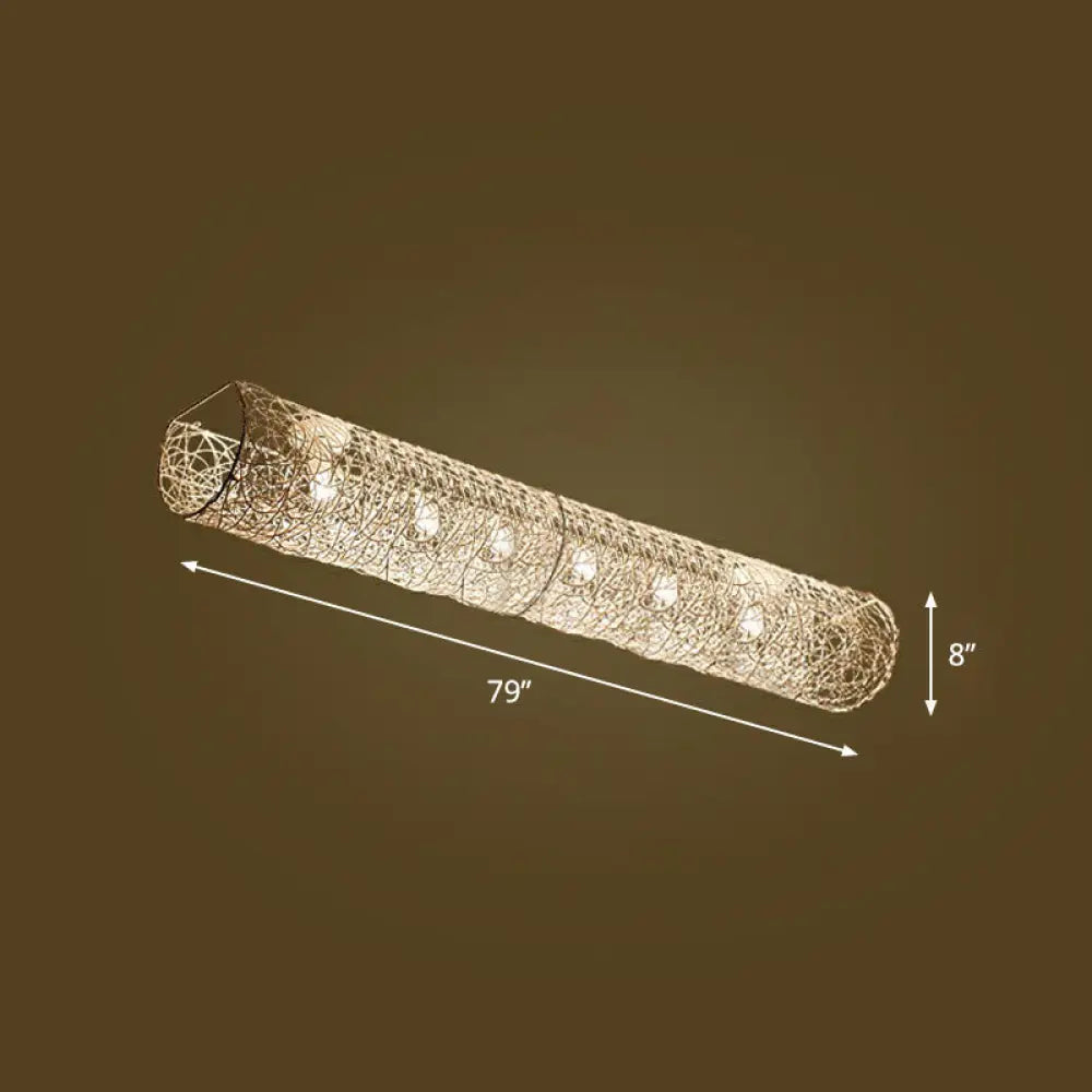 Simplicity Rattan Flush Mount Ceiling Light - Cylindrical Restaurant Lighting 6 / White