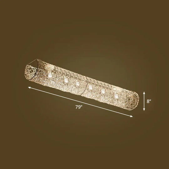 Simplicity Rattan Flush Mount Ceiling Light - Cylindrical Restaurant Lighting 6 / White