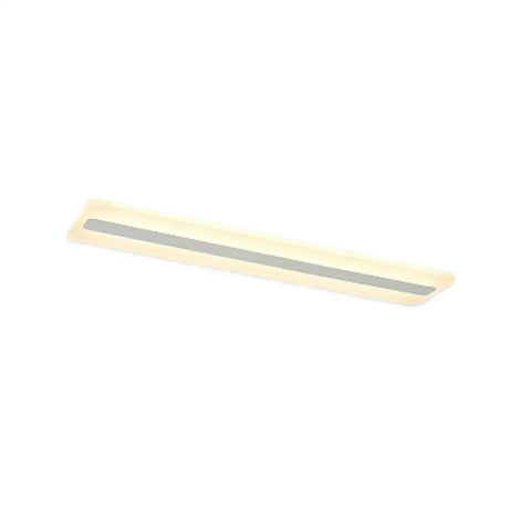 Simplicity Rectangle Led Flush Mount Light - Acrylic Living Room Ceiling Fixture In White