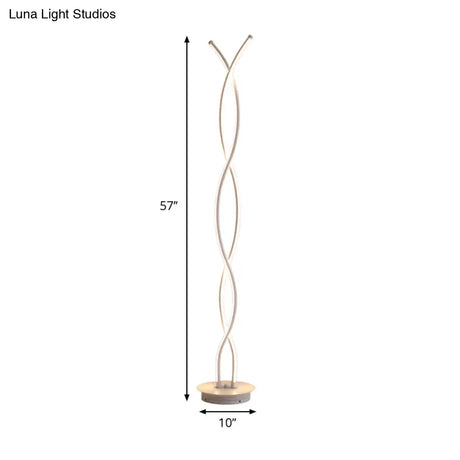 Simplistic Acrylic Spiral Led Floor Lamp - Ideal For Bedroom Reading
