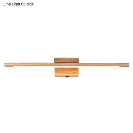 Simplistic Wooden Led Wall Mounted Vanity Light Fixtures For Bathrooms