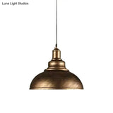 Vintage Metal Pendant Hanging Lamp With Single-Bulb For Dining Room Lighting Bronze / 12