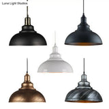 Single-Bulb Vintage Metal Pendant Lamp For Dining Room Pot Cover Hanging Design