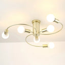 Sleek 6 - Light Semi Flush Mount Chandelier For Bedroom - Ultra - Contemporary Spherical Design