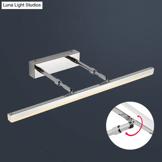 Sleek Acrylic Bedroom Vanity Light Fixture With Pivoting Bar Led Wall Mount